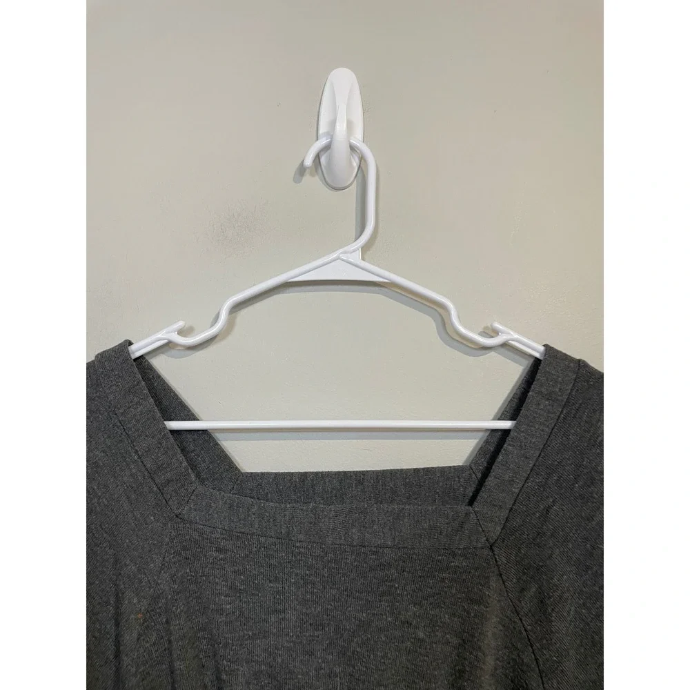Free People Gray Square Neck Smocked Long Sleeve Size XS Boho Feminine Classic‎